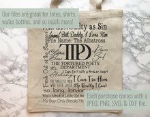 Load image into Gallery viewer, The Tortured Poets Department: The Albatross Subway Art SVG