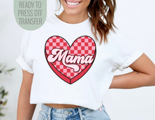 Load image into Gallery viewer, Mama Checkered Valentine Heart DTF