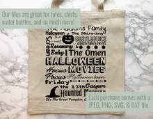 Load image into Gallery viewer, Halloween Movies Subway Art SVG