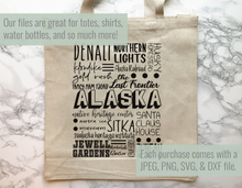 Load image into Gallery viewer, Alaska Famous Locations SVG