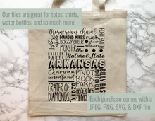 Load image into Gallery viewer, Arkansas Famous Locations SVG