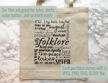 Load image into Gallery viewer, Folklore Subway Art SVG