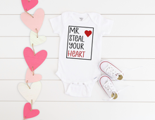 Load image into Gallery viewer, Mr Steal Your Heart Valentine Onesies®