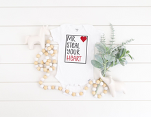 Load image into Gallery viewer, Mr Steal Your Heart Valentine Onesies®