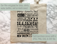 Load image into Gallery viewer, Illinois Famous Locations SVG