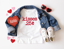 Load image into Gallery viewer, Kisses .25 Cents Valentine Toddler Shirt