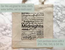 Load image into Gallery viewer, Midnights Subway Art SVG