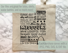 Load image into Gallery viewer, Missouri Famous Locations SVG