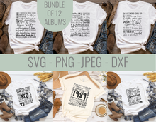 Load image into Gallery viewer, Taylor Swift Albums Subway Art SVG Bundle of 18