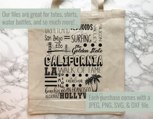 Load image into Gallery viewer, California Famous Locations SVG