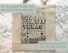 Load image into Gallery viewer, Texas Famous Locations SVG