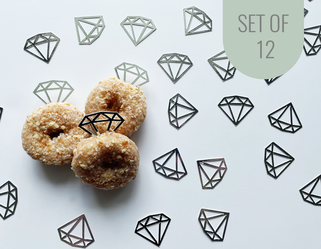 Set of 12 Diamond Donut Toppers