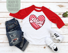 Load image into Gallery viewer, Mini Checkered Valentine Heart DTF
