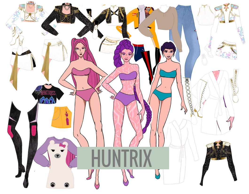 Huntrix  Paper Doll Set One