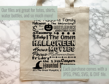 Load image into Gallery viewer, Halloween Movies Subway Art SVG
