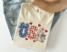 Load image into Gallery viewer, USA Patchwork 4th Of July Shirt
