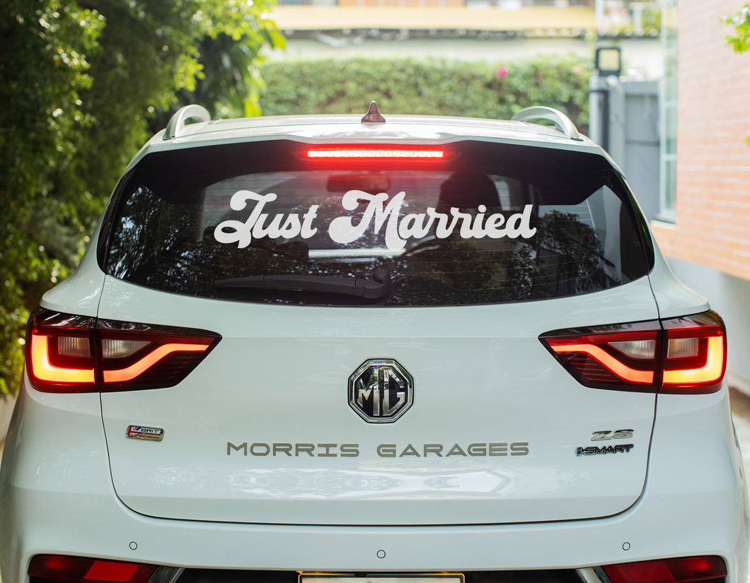 Boho Just Married Removable Car Decal