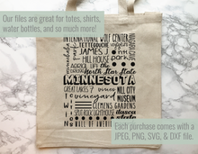 Load image into Gallery viewer, Minnesota Famous Locations SVG
