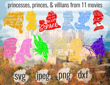 Load image into Gallery viewer, Princesses, Villians, &amp; Princes Bundle SVG
