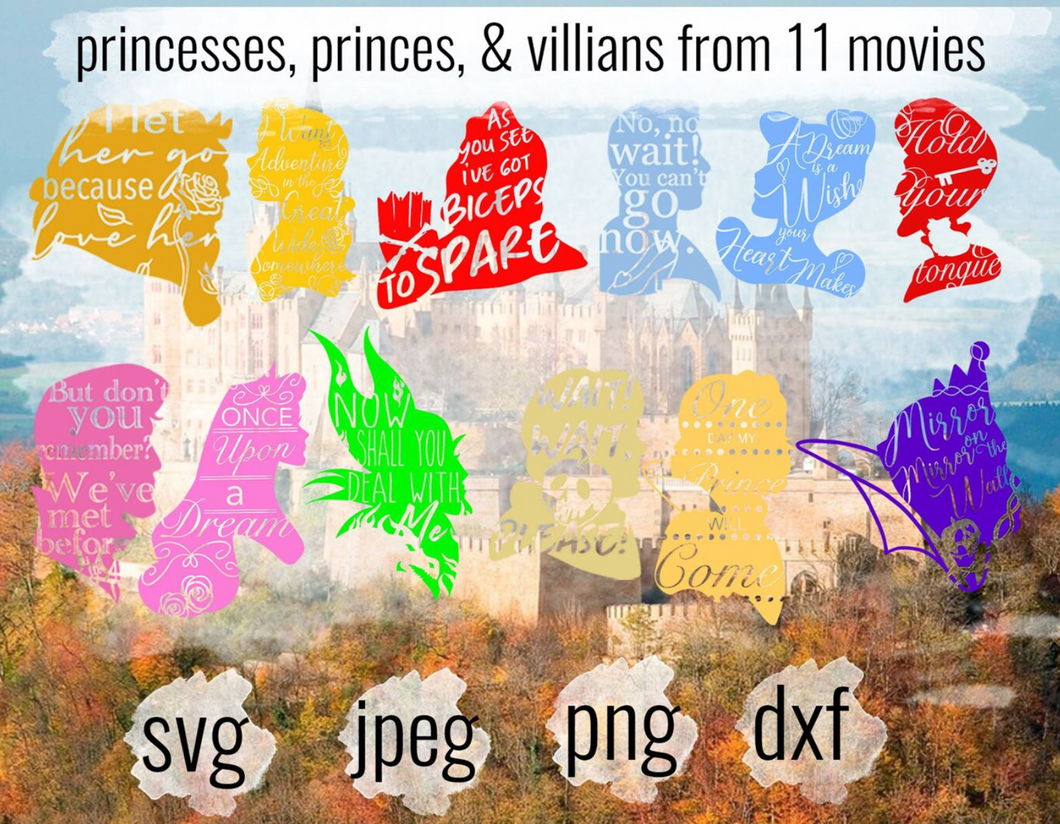 Princesses, Villians, & Princes Bundle SVG