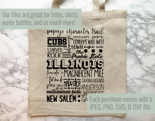 Load image into Gallery viewer, Illinois Famous Locations SVG
