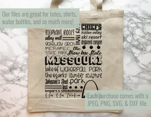 Load image into Gallery viewer, Missouri Famous Locations SVG
