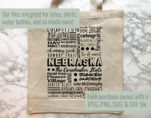 Load image into Gallery viewer, Nebraska Famous Locations SVG
