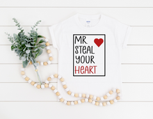 Load image into Gallery viewer, Mr Steal Your Heart Valentine Toddler Shirt
