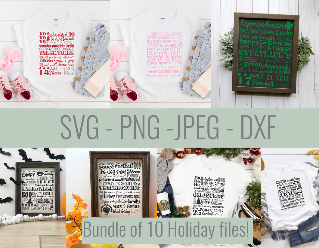 Holiday Subway Art SVG Bundle