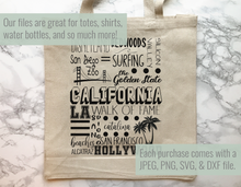 Load image into Gallery viewer, California Famous Locations SVG
